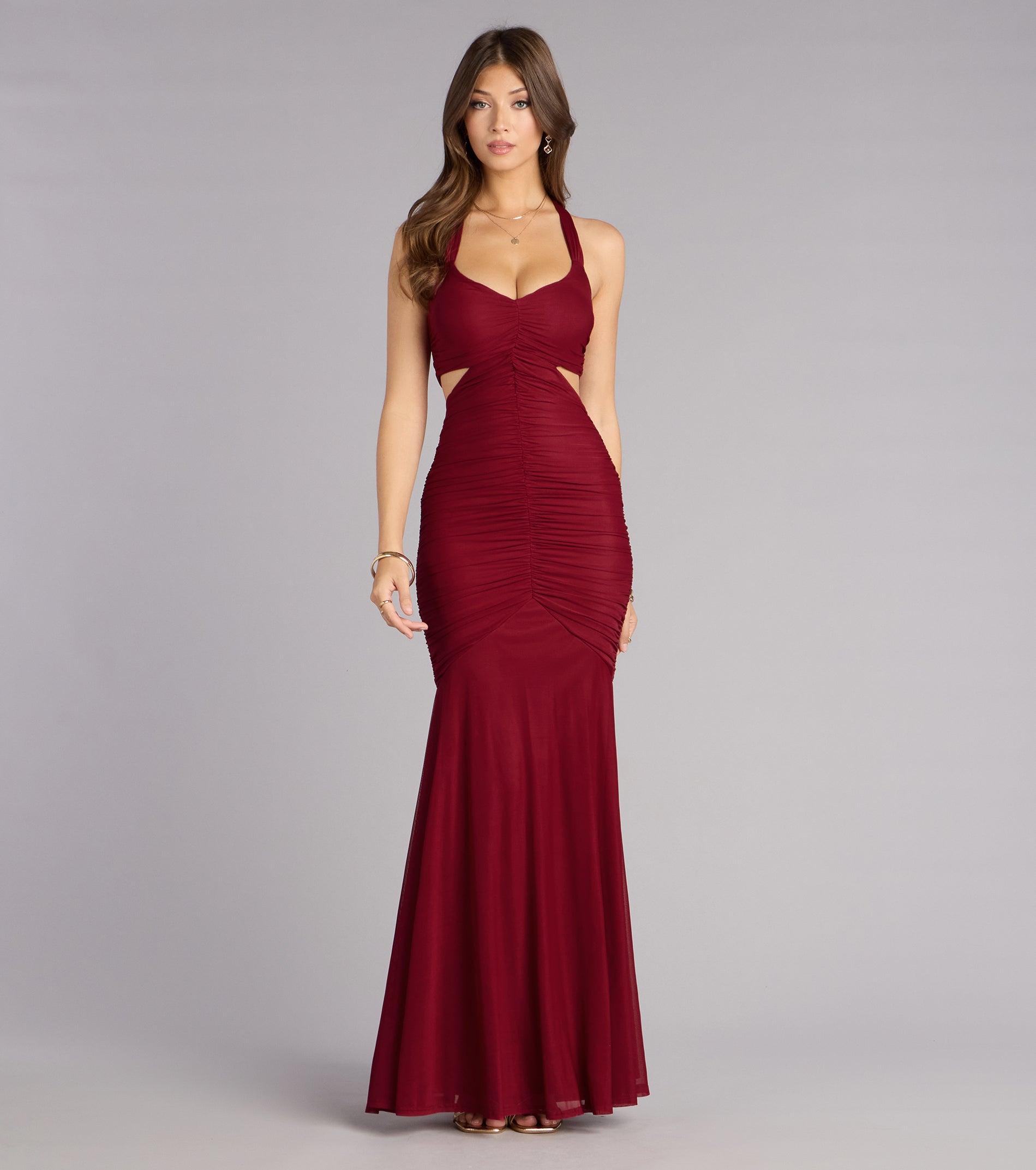 05002-000610_1_WINE_GianaRuchedMeshMermaidDress