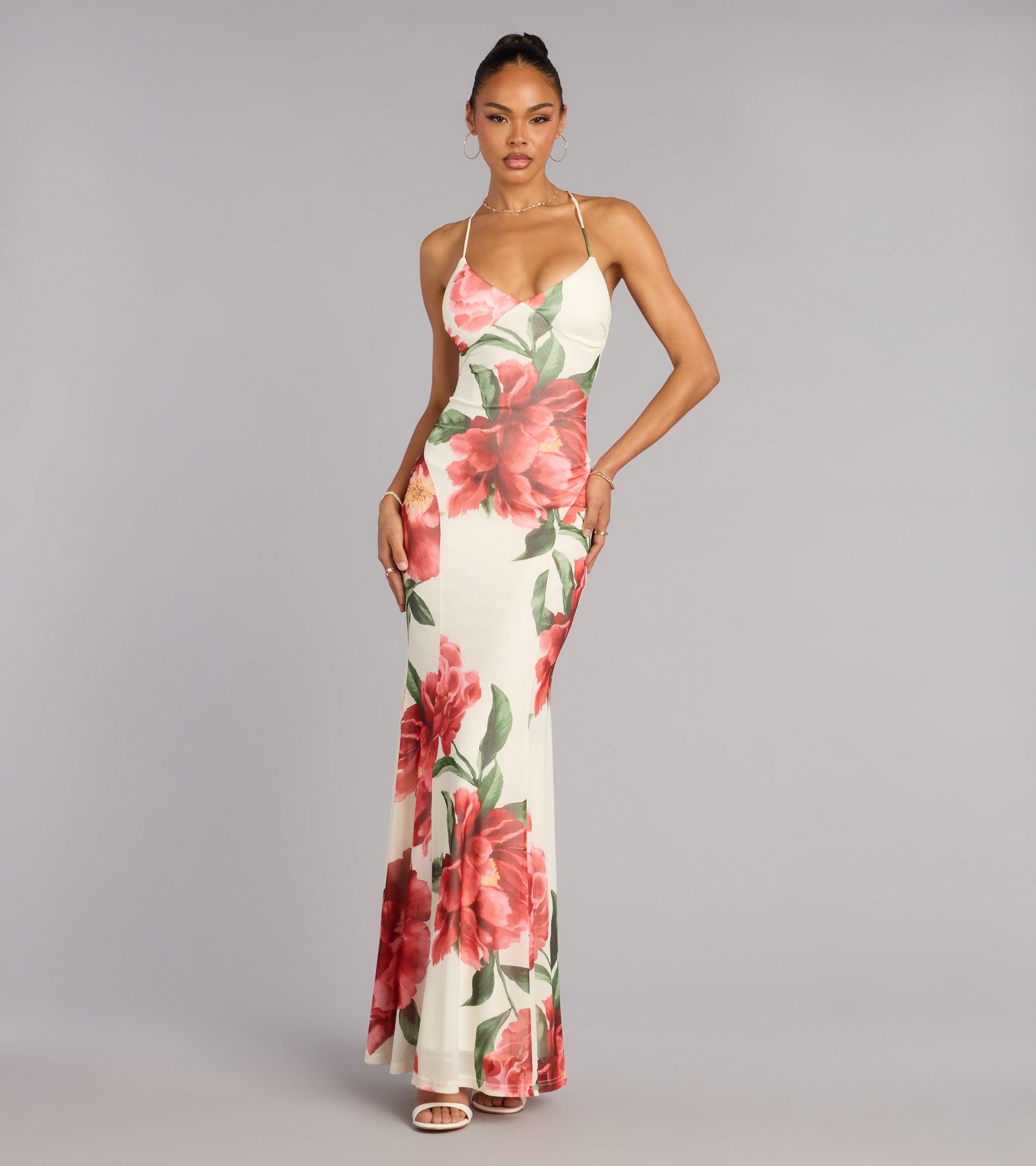 05002-000833_1_RED_BIGFLORALMESHVNECKSPGSTRAPMERMAID05002000833060