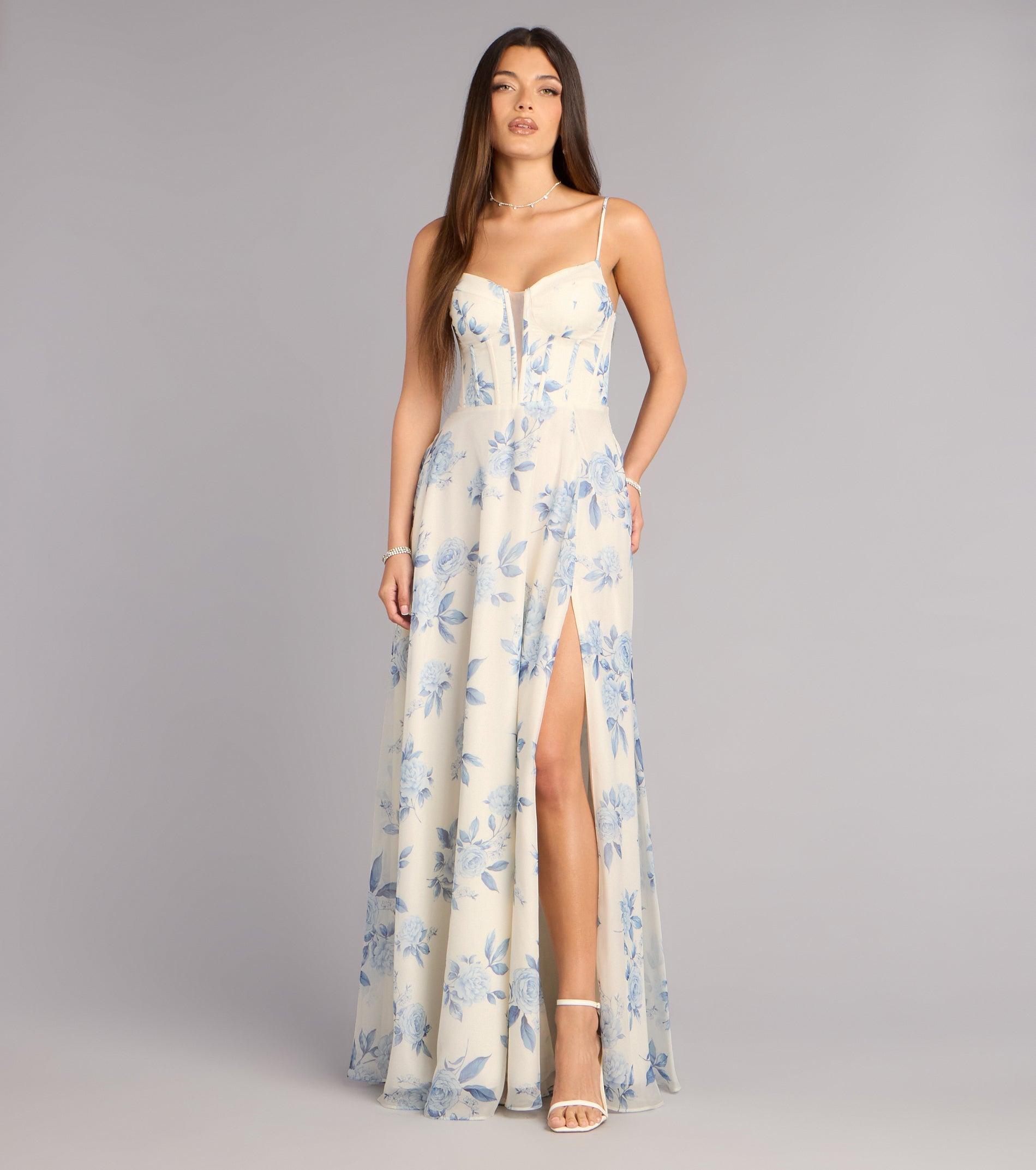 05002-001345_1_WHITE-PRINT_KensieFloralChiffonSlitFormalDress