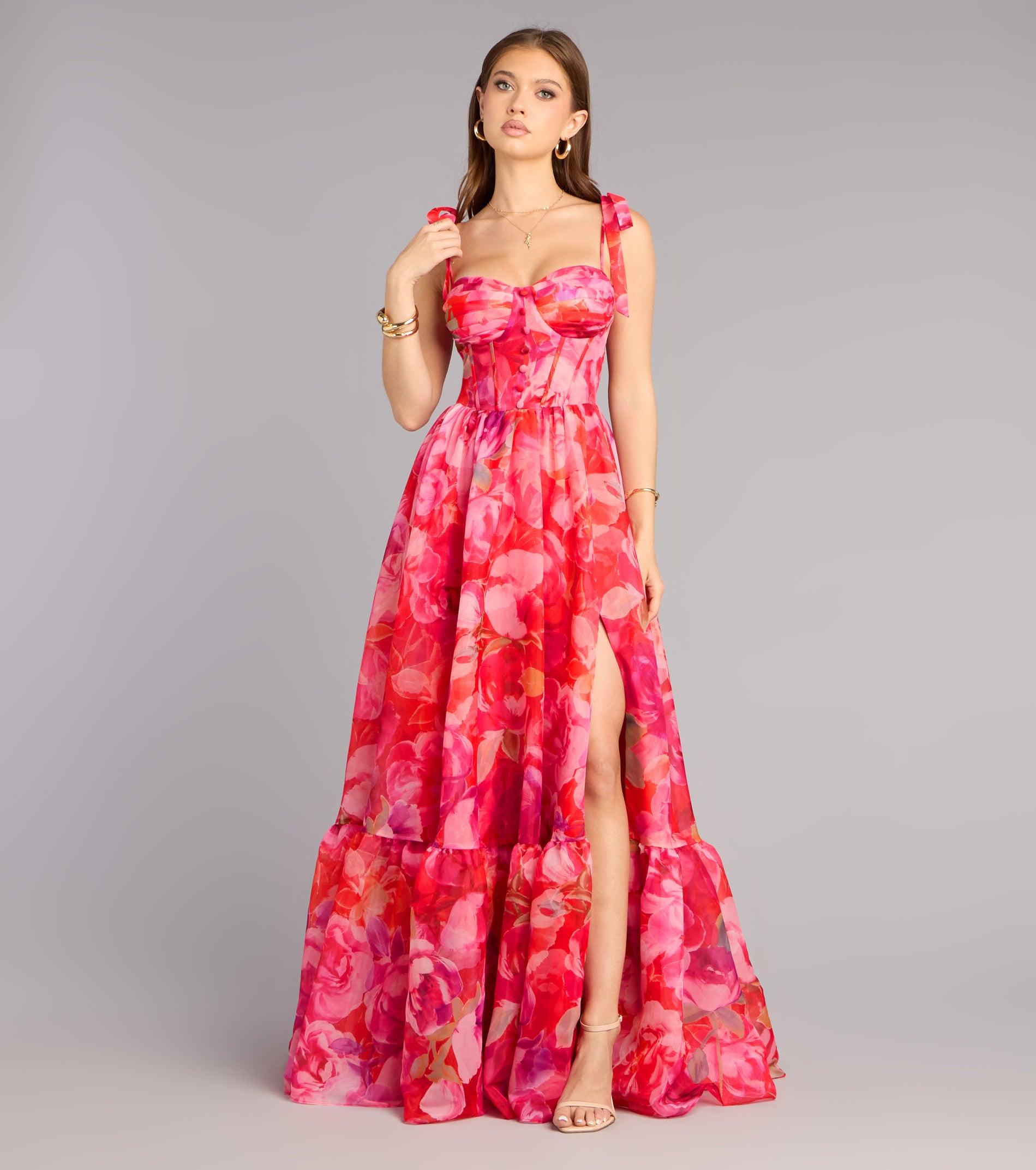 05002-001489_1_RED_FLORALORGANZASWEETHEARTTANKSTRAPBONINGFRONTSLITALINEWBUTTONS05002001489060