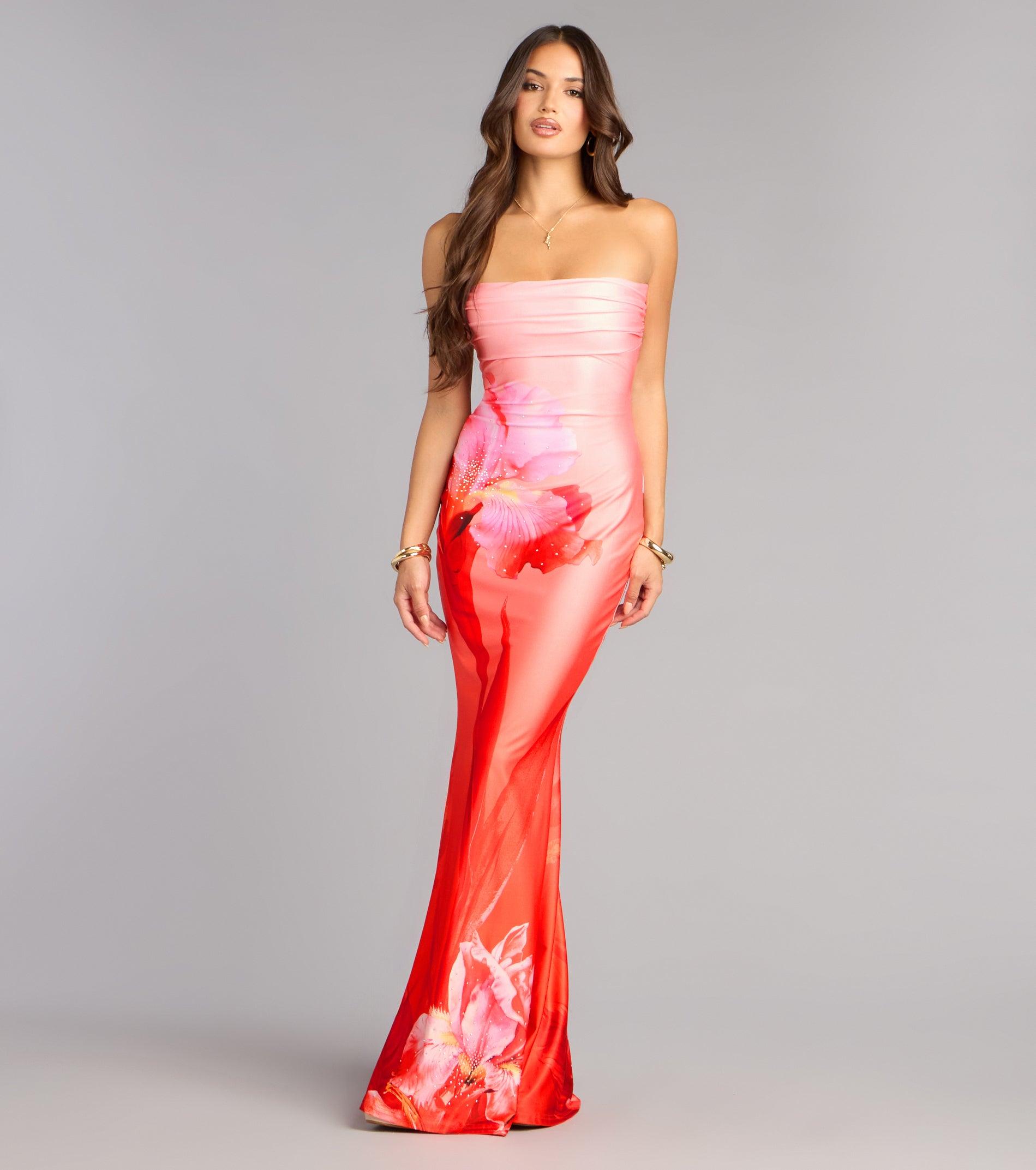 05002-001532_1_ORANGE_BIGFLORALSHAKIRATUBESTRAPLESSHARDWAREMERMAID05002001532080