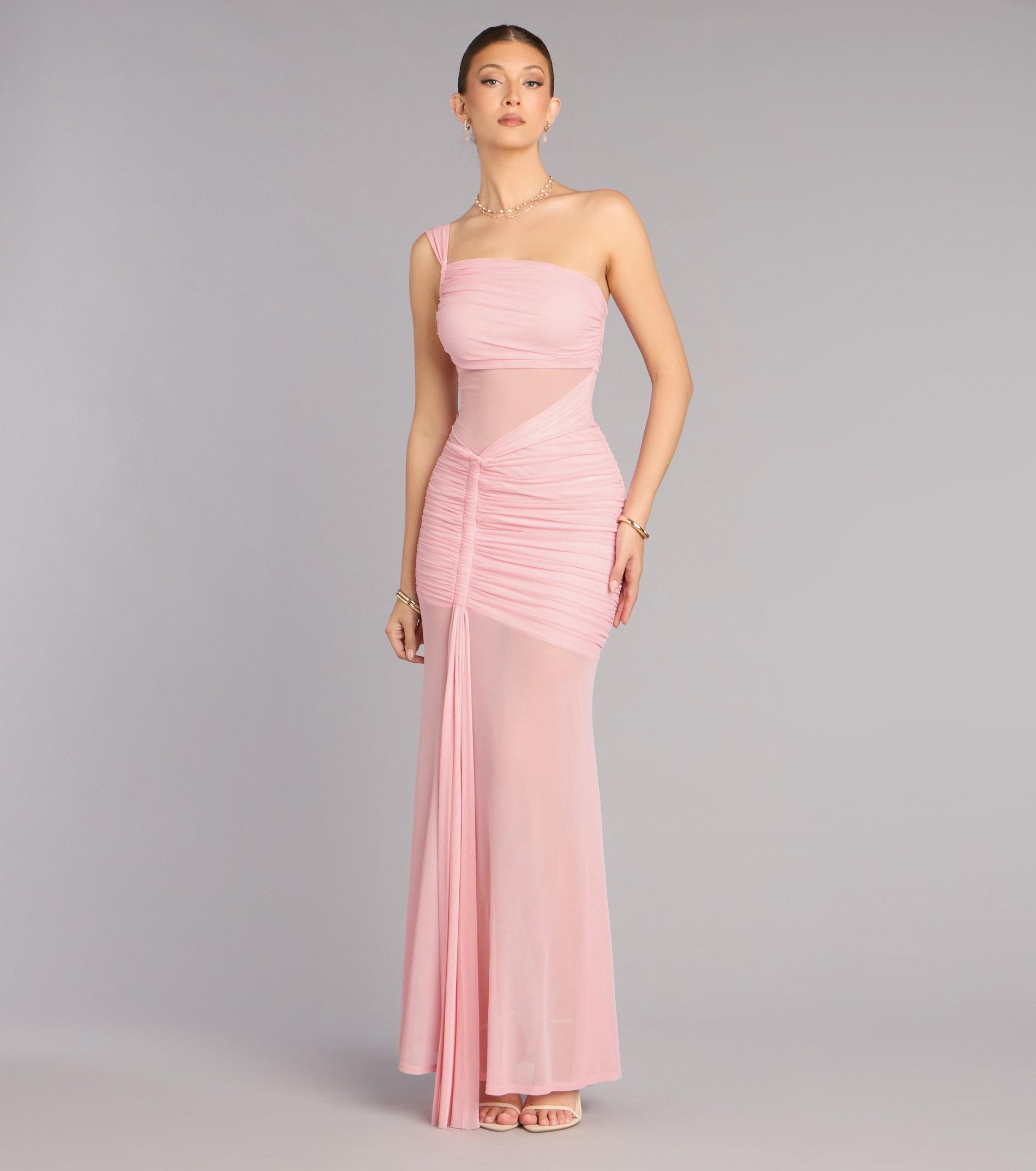 05002-001710_1_PINK_VKDMESHONESHOULDERTANKSTRAPRUCHEDMERMAIDWSASH05002001710063