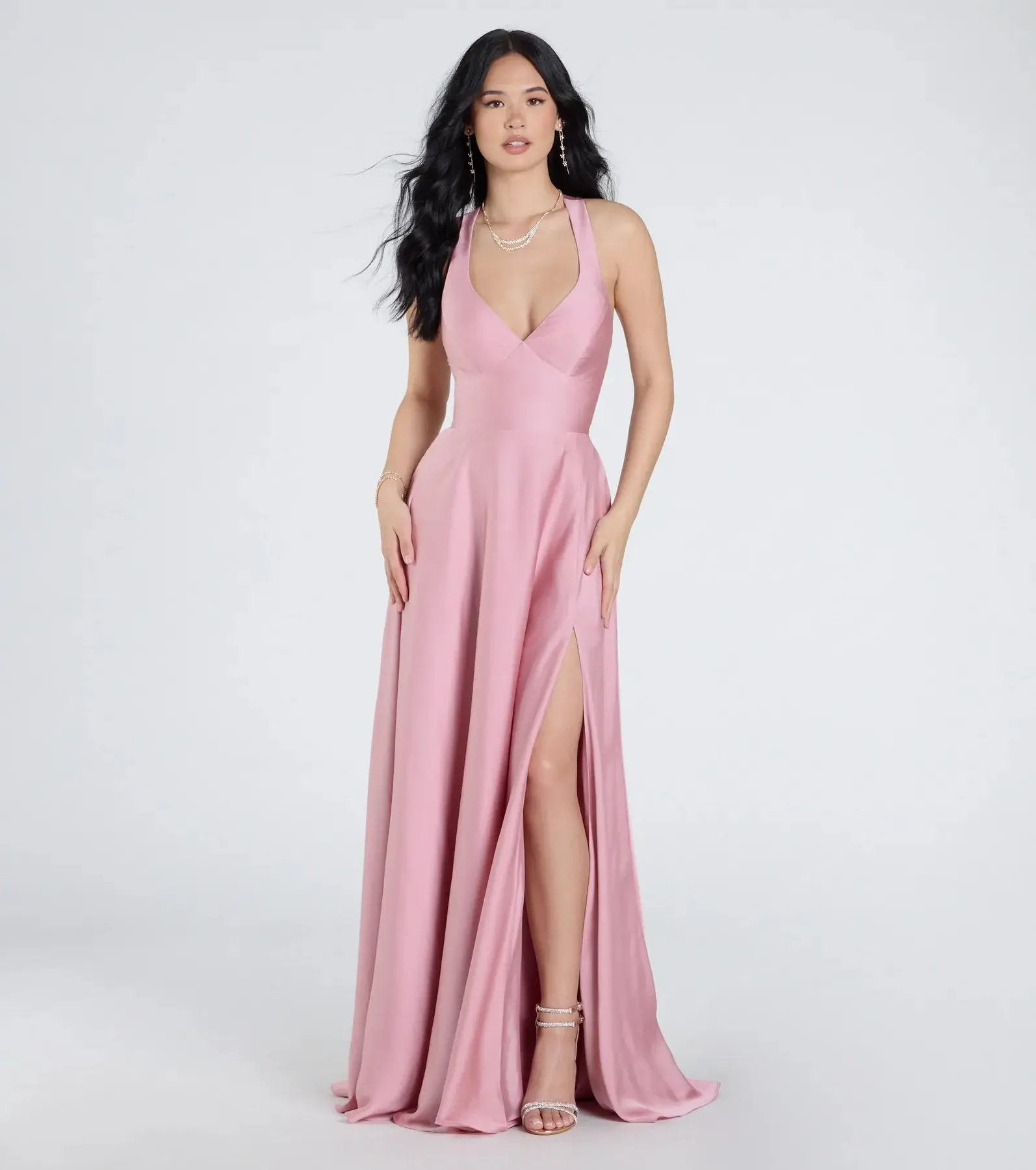 05002-8977_0_ROSE_AbbeyLaceUpSlitALineSatinFormalDress