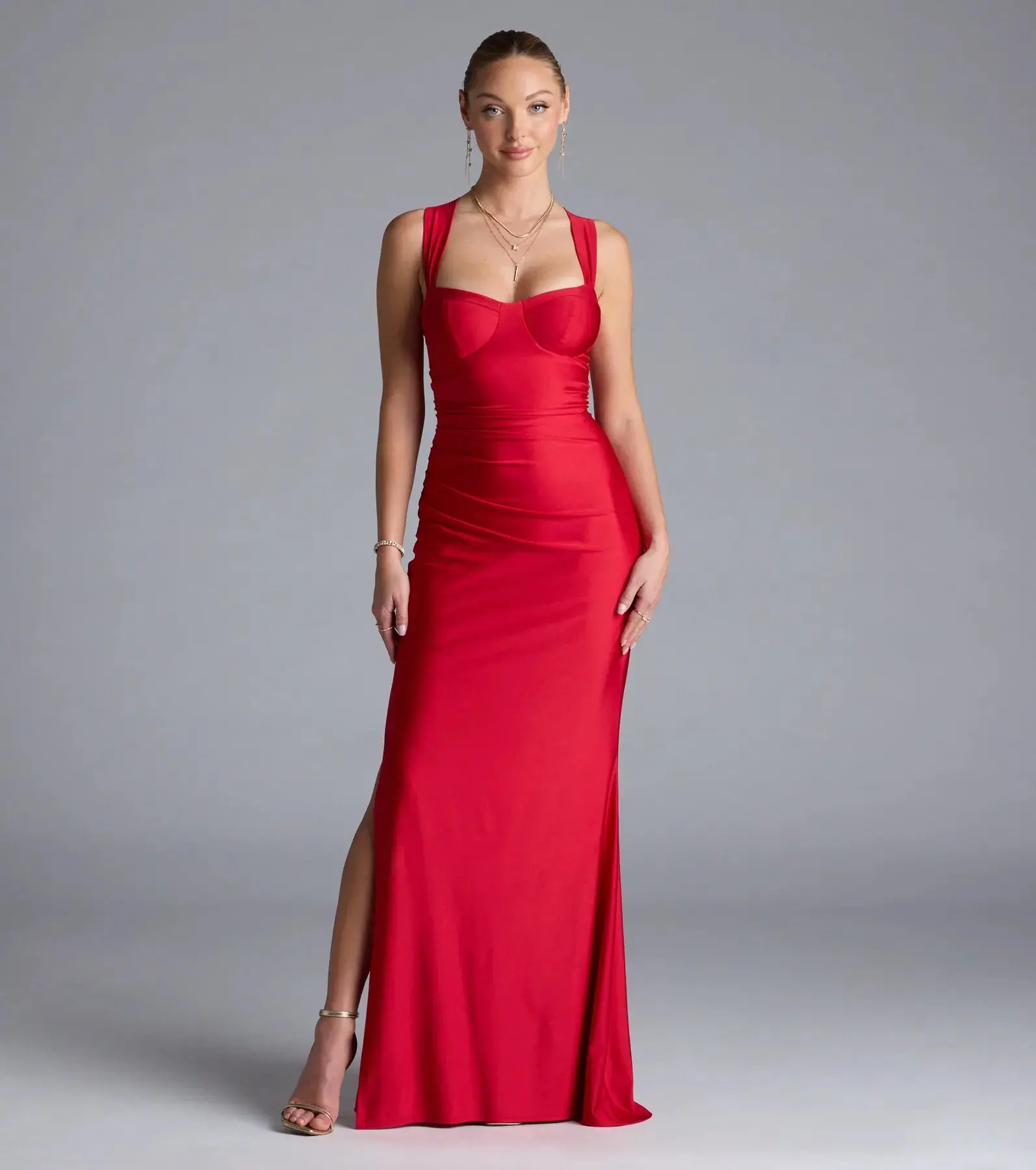 05002-9049_1_RED_WhitneyLaceUpSlitFormalDress