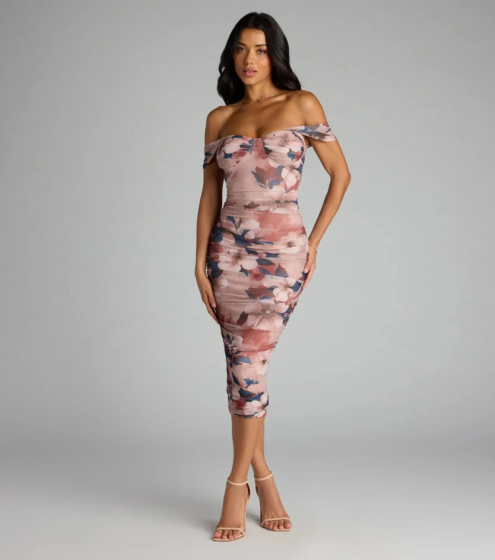 05101-000077_1_TAUPE_02FLORALMESHOFFSHOULDERSWEETHEARTRUCHEDMID05101000077016_f25da699-d6f8-475a-baa3-26dc60d98fb3