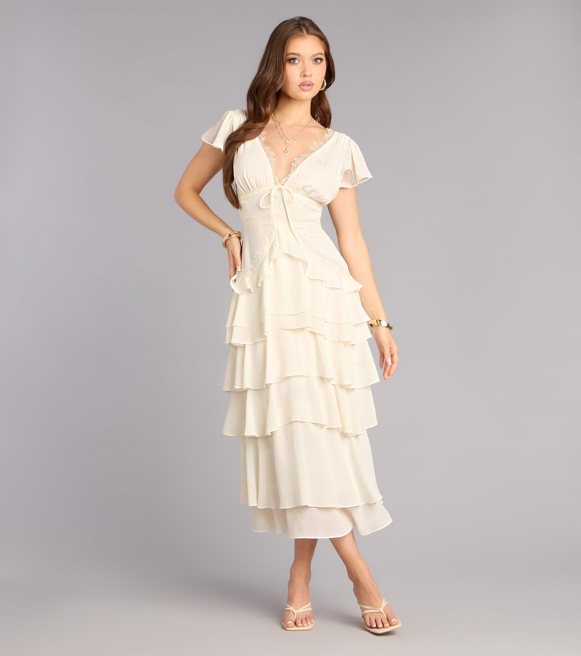 05101-000916_1_IVORY_02CHIFFONLACEVNECKWTIEFLUTTERSLVTIEREDALINEMIDI05101000916012