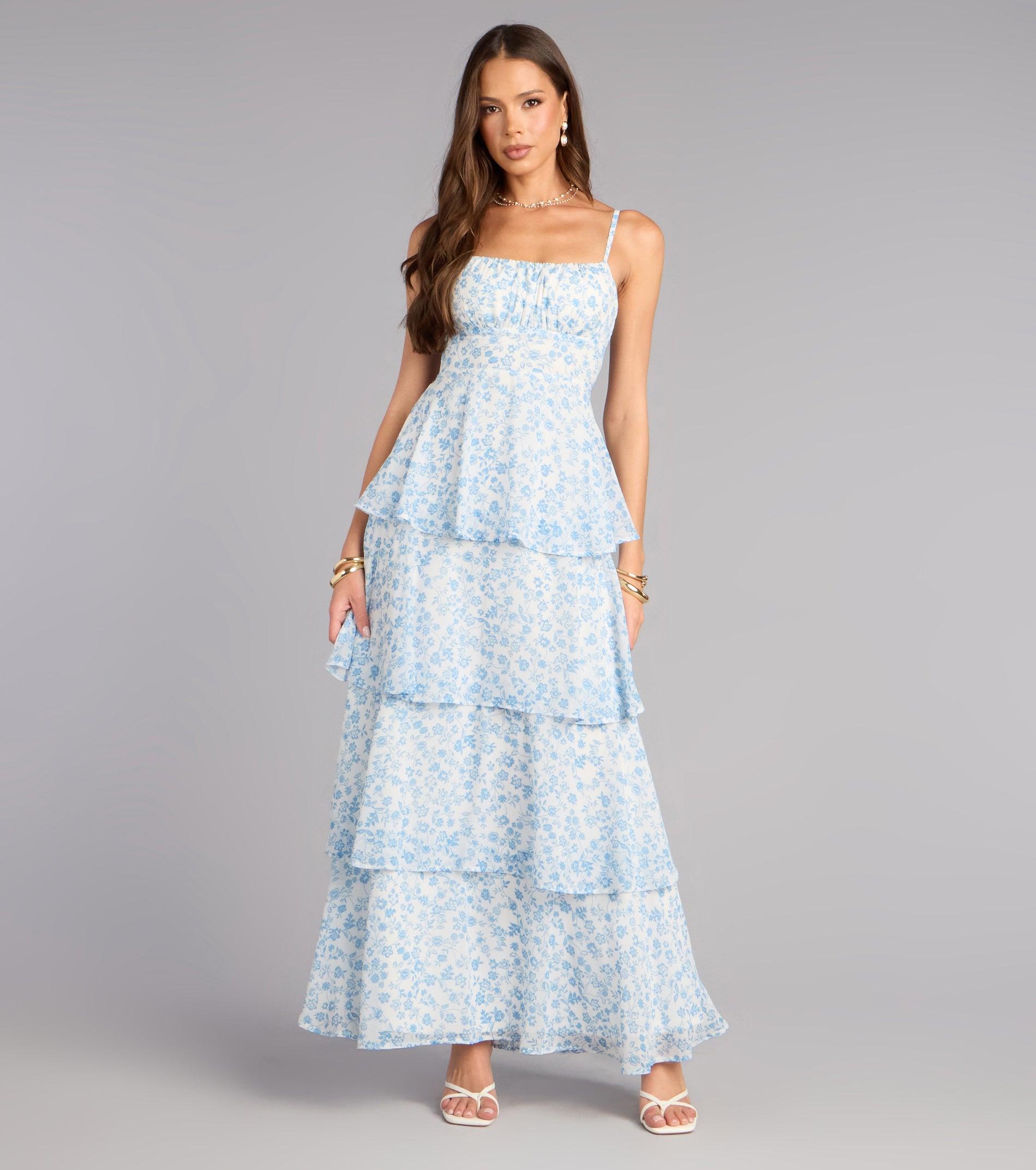 05101-001029_1_WHITE_03FLORALCHIFFONSQUARENECKWSPGSTRAPSTIEREDRUFFLEMAXI05101001029010