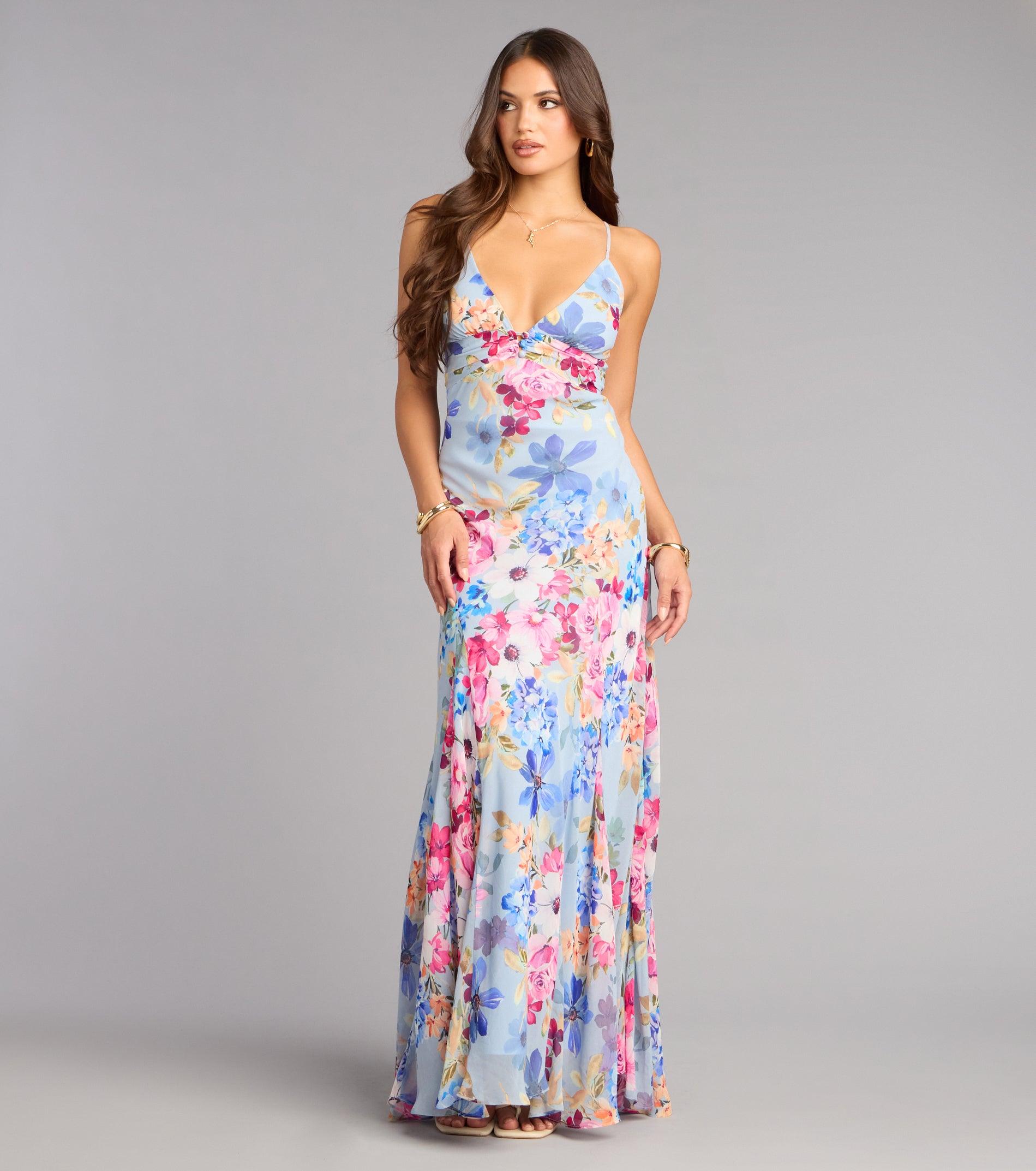 05101-001316_1_BLUE_03FLORALPRINTEDCHIFFONSPAGHETTIVNECKSMOCKEDBACKMAXIWGODET05101001316040