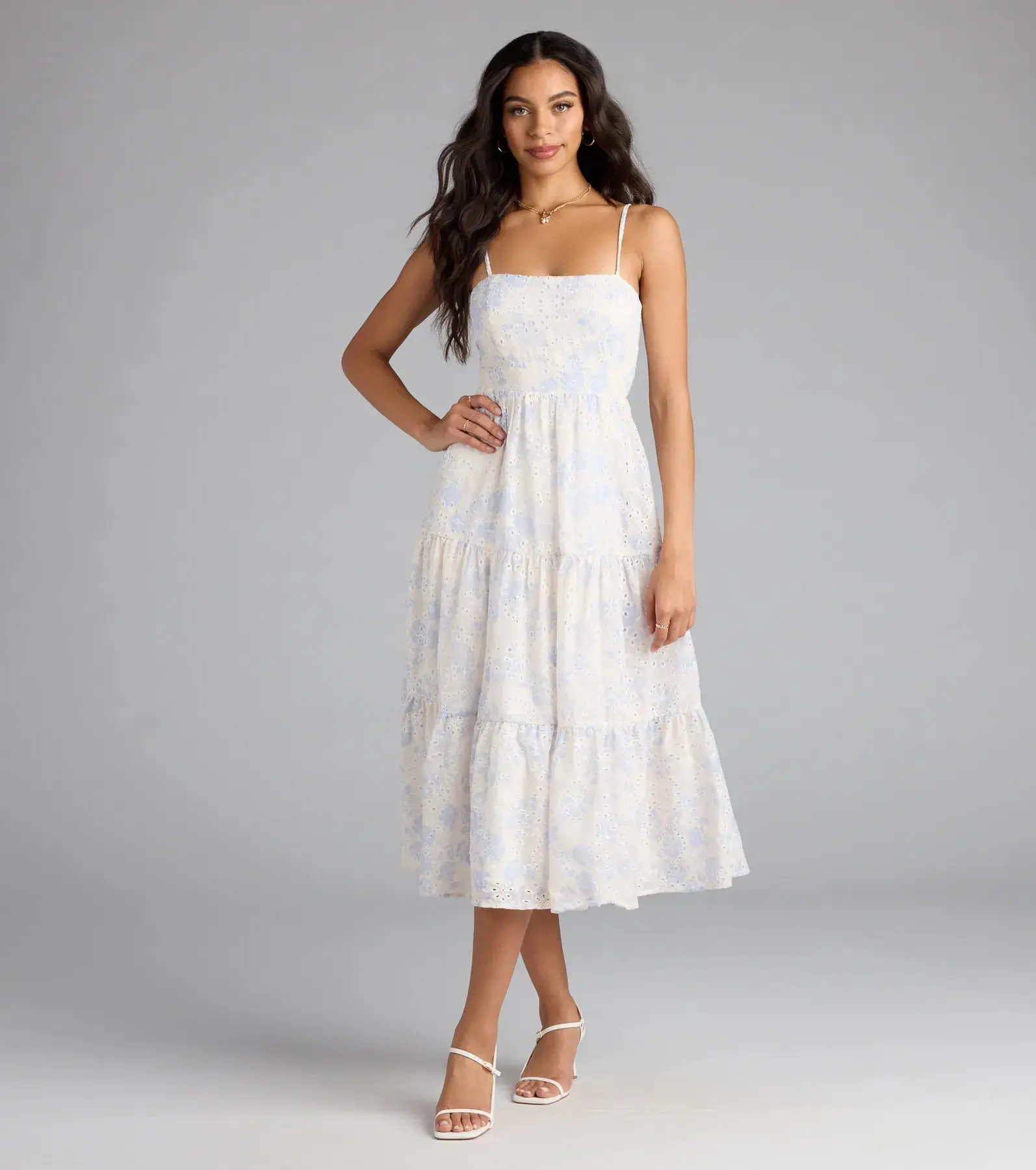 05101-4114_1_WHITE_02PRINTEDWOVENEYELETSQUARENECKSPGSTRAPTIEBACKTIEREDMIDI051014114010