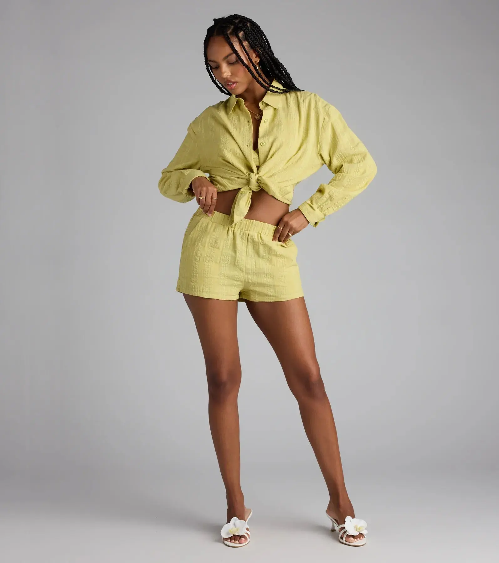 06303-000030_1_CHARTREUSE_SummerModeHighRiseCottonShorts