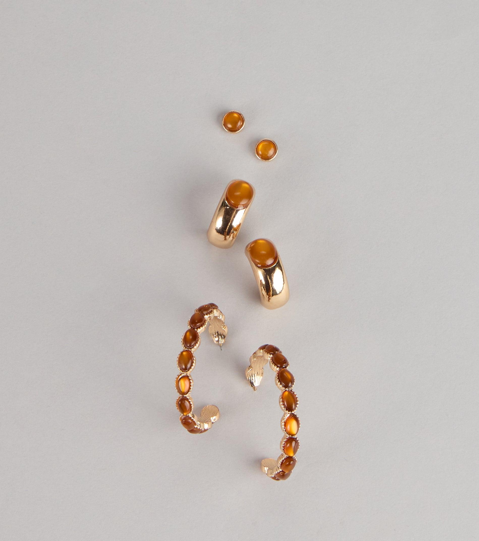 07001-000240_1_GOLD_C3PKTIGEREYESTUDHOOPS07001000240072