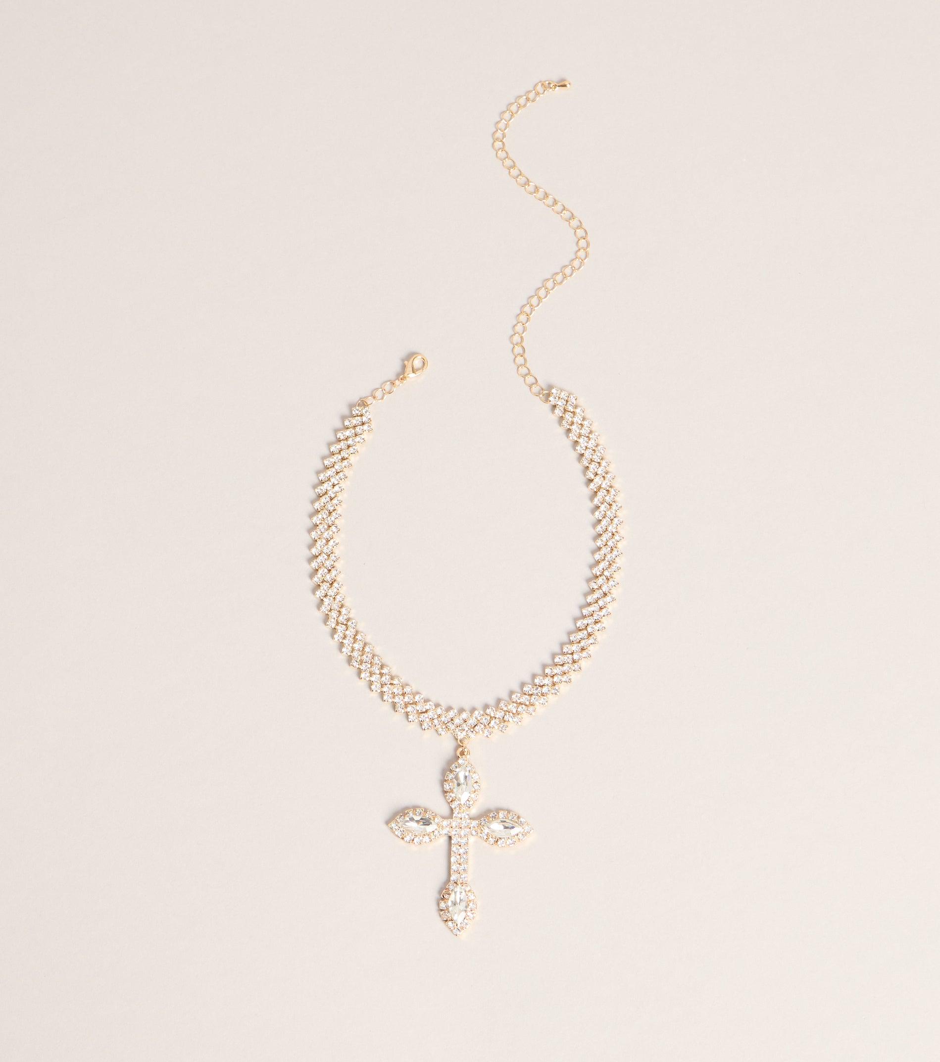 07002-000449_1_GOLD_BoldShineRhinestoneCrossStatementNecklace