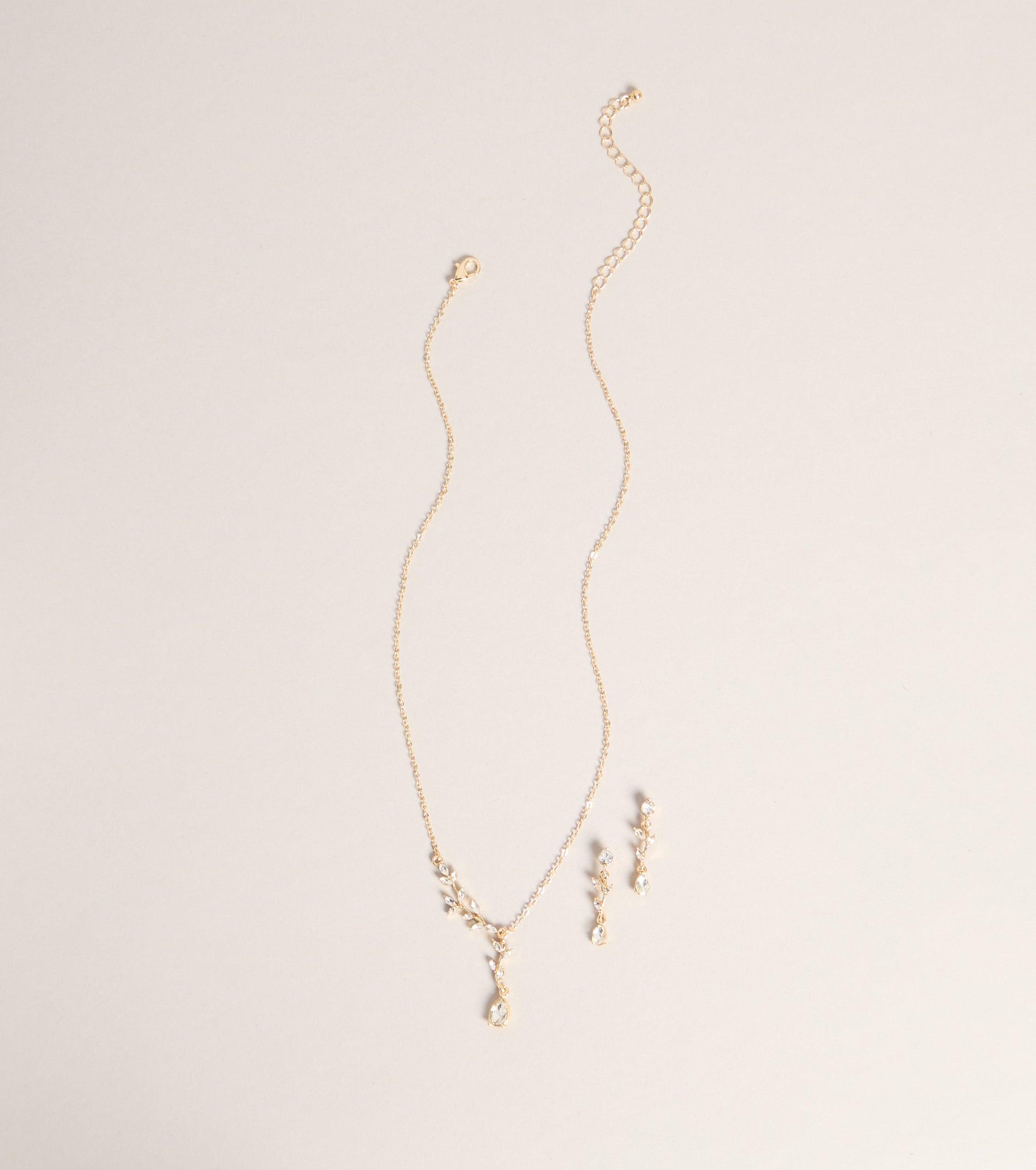 07002-000450_1_GOLD_SoftShineRhinestoneLeafNecklaceAndEarringsSet