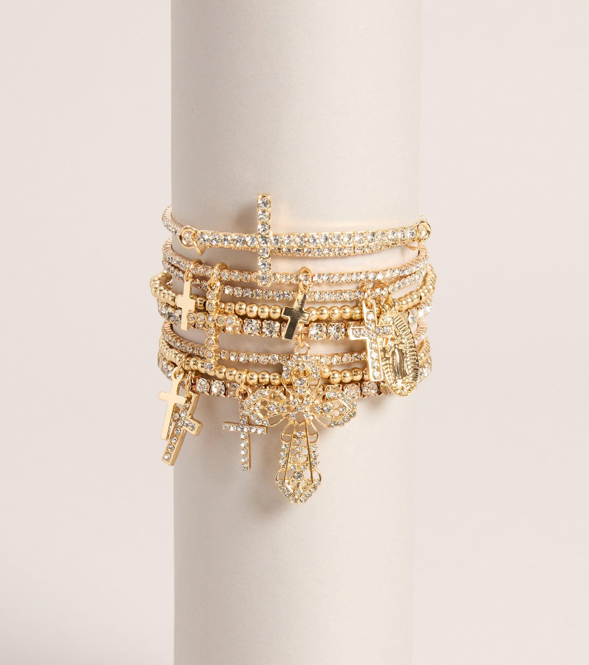 07003-000238_1_GOLD_CRHINESTONESTRETCHMULTIBRACELETPK07003000238072